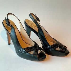 Cole Haan Nike Air Black Leather Heels